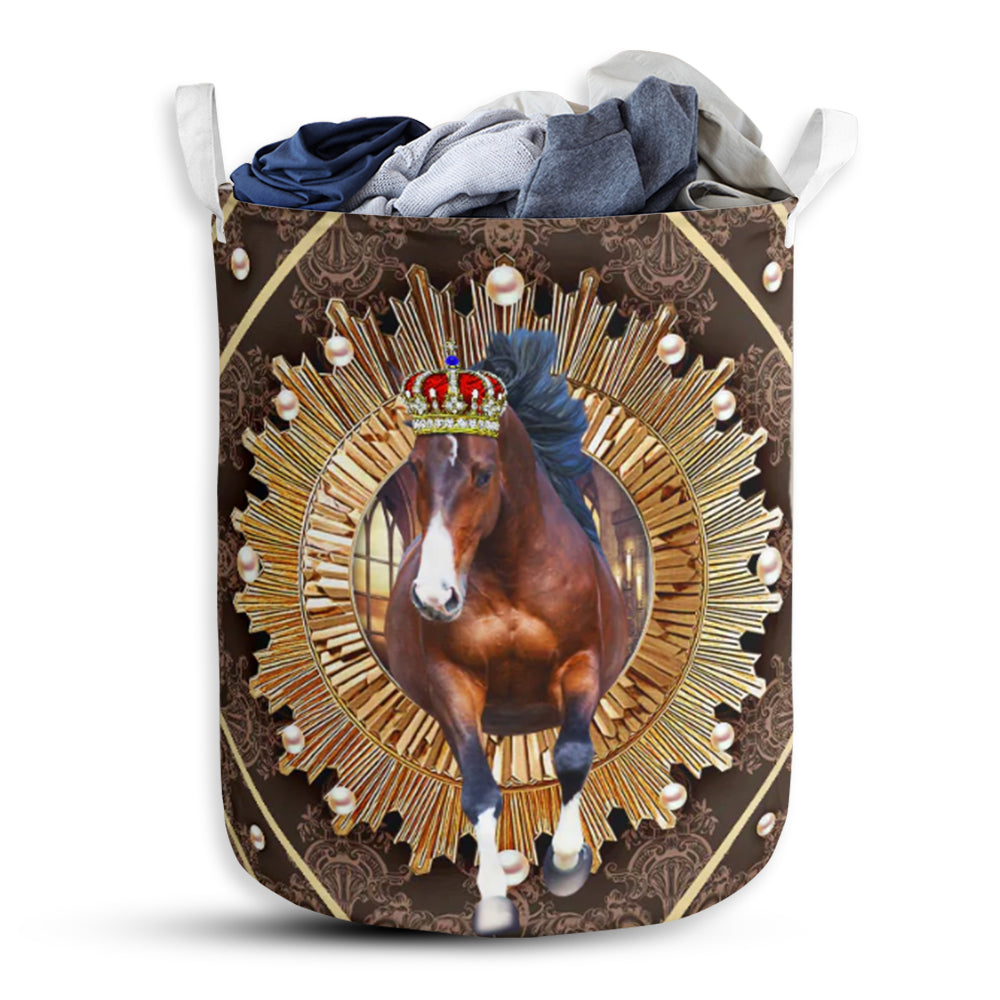 Horse Crown Royal - Laundry Basket - Owls Matrix LTD