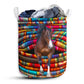 Horse Fabric Rainbow Color - Laundry Basket - Owls Matrix LTD