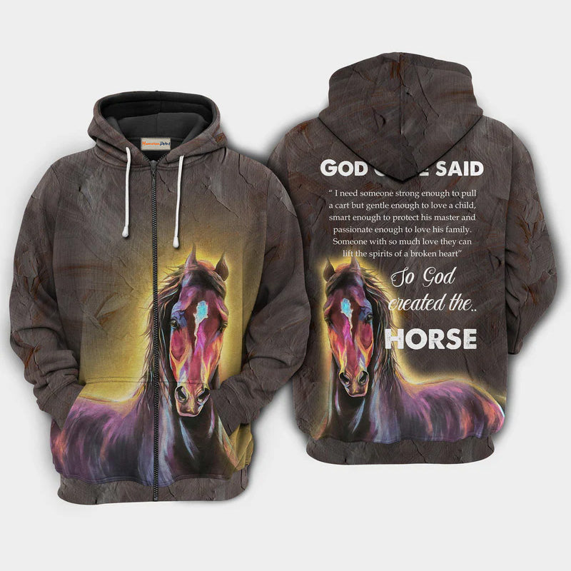 Horse Faith Quote Art – 3D Hoodie