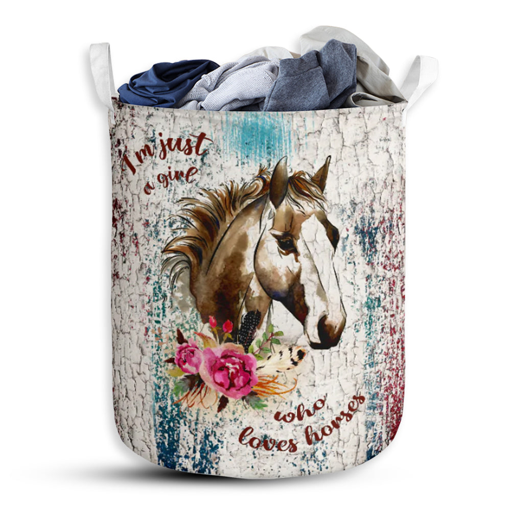 Horse Grunge Wood - Laundry Basket - Owls Matrix LTD