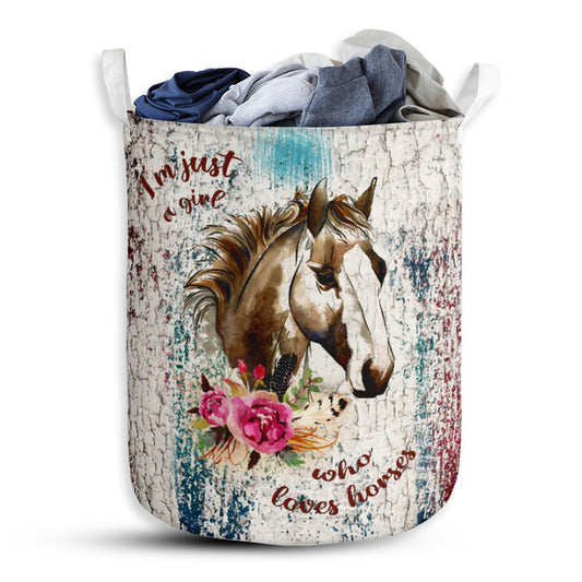 Horse Grunge Wood - Laundry Basket - Owls Matrix LTD
