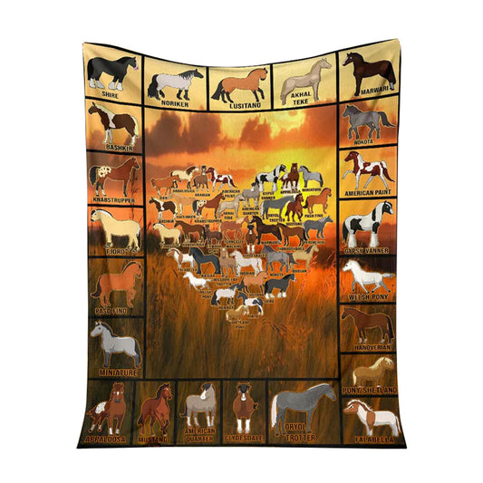 Horse I Love Horses 50 x 60 Inch Flannel Blanket For Cozy Bedroom And Sofa Decor