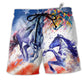 Beach Short / Adults / S Horse Independence Day - Beach Short - Owls Matrix LTD