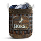 S: 17.72”x13.78” (45x35 cm) Horse Iron Vintage - Laundry Basket - Owls Matrix LTD