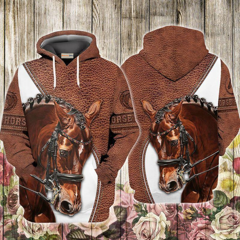 Horse Leather Style Art – 3D Hoodie