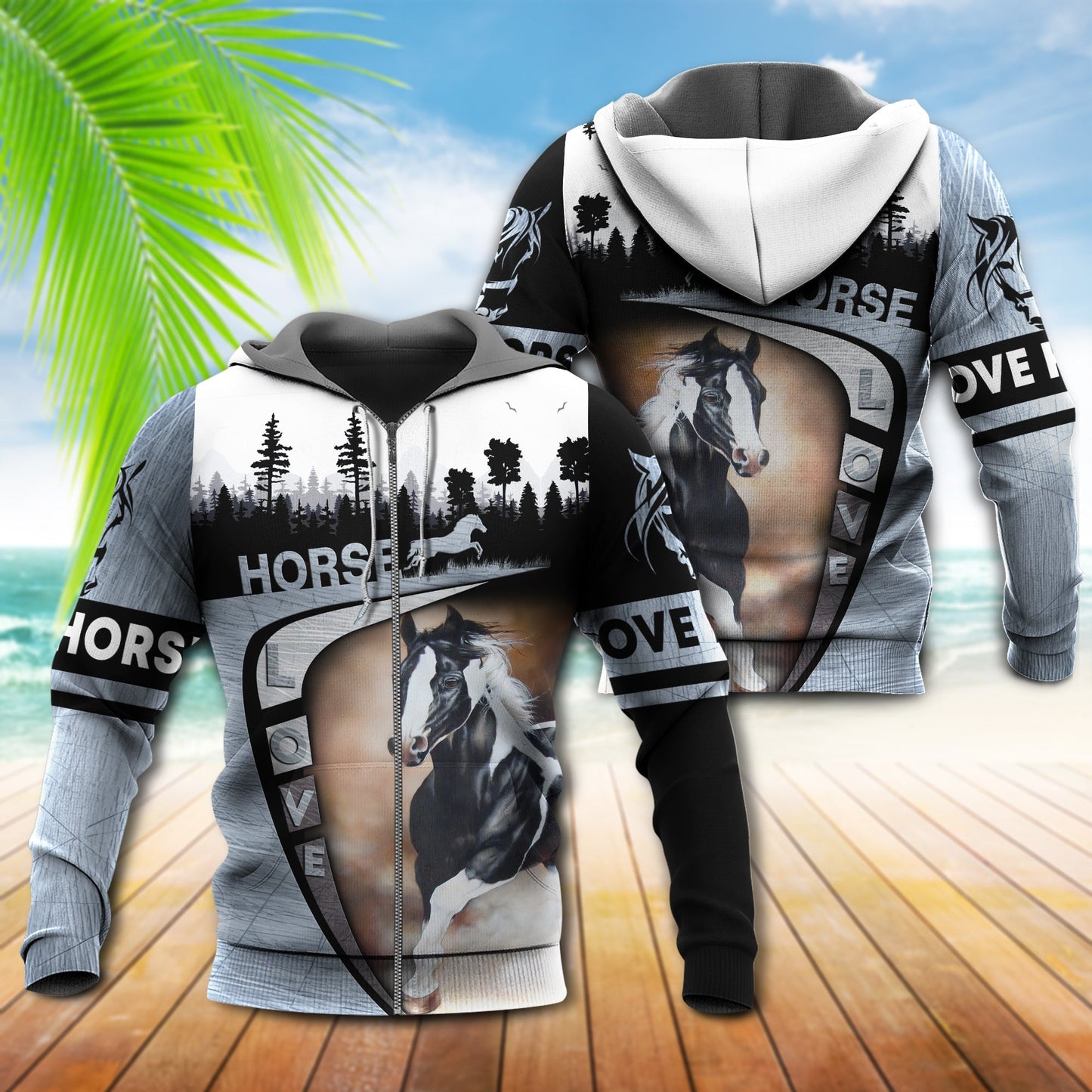 Horse Love Beautiful Horse Racing - 3D Hoodie