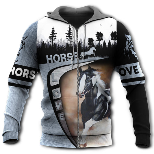 Horse Love Beautiful Horse Racing - 3D Hoodie