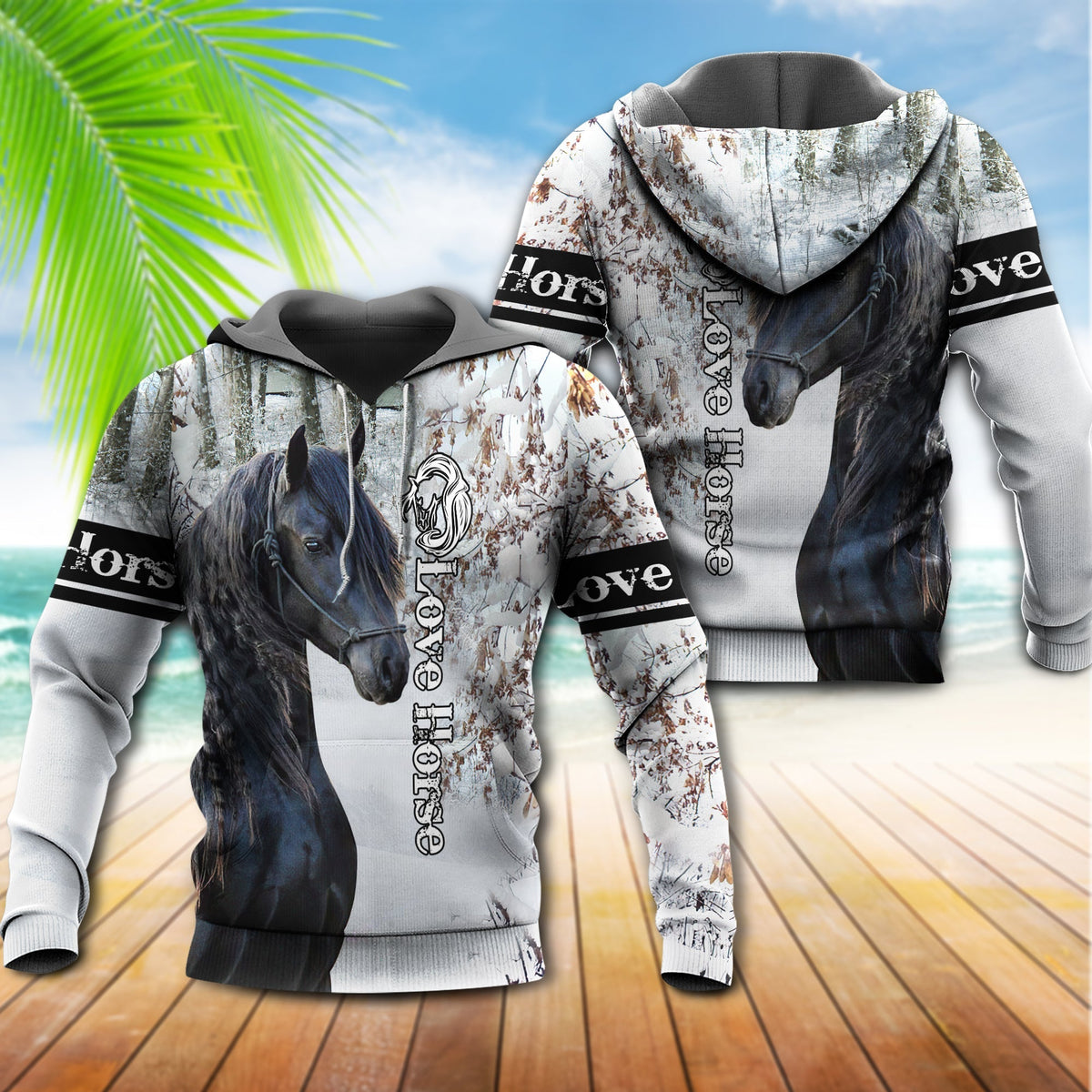 Horse Lover Winter Snow Style - 3D Hoodie