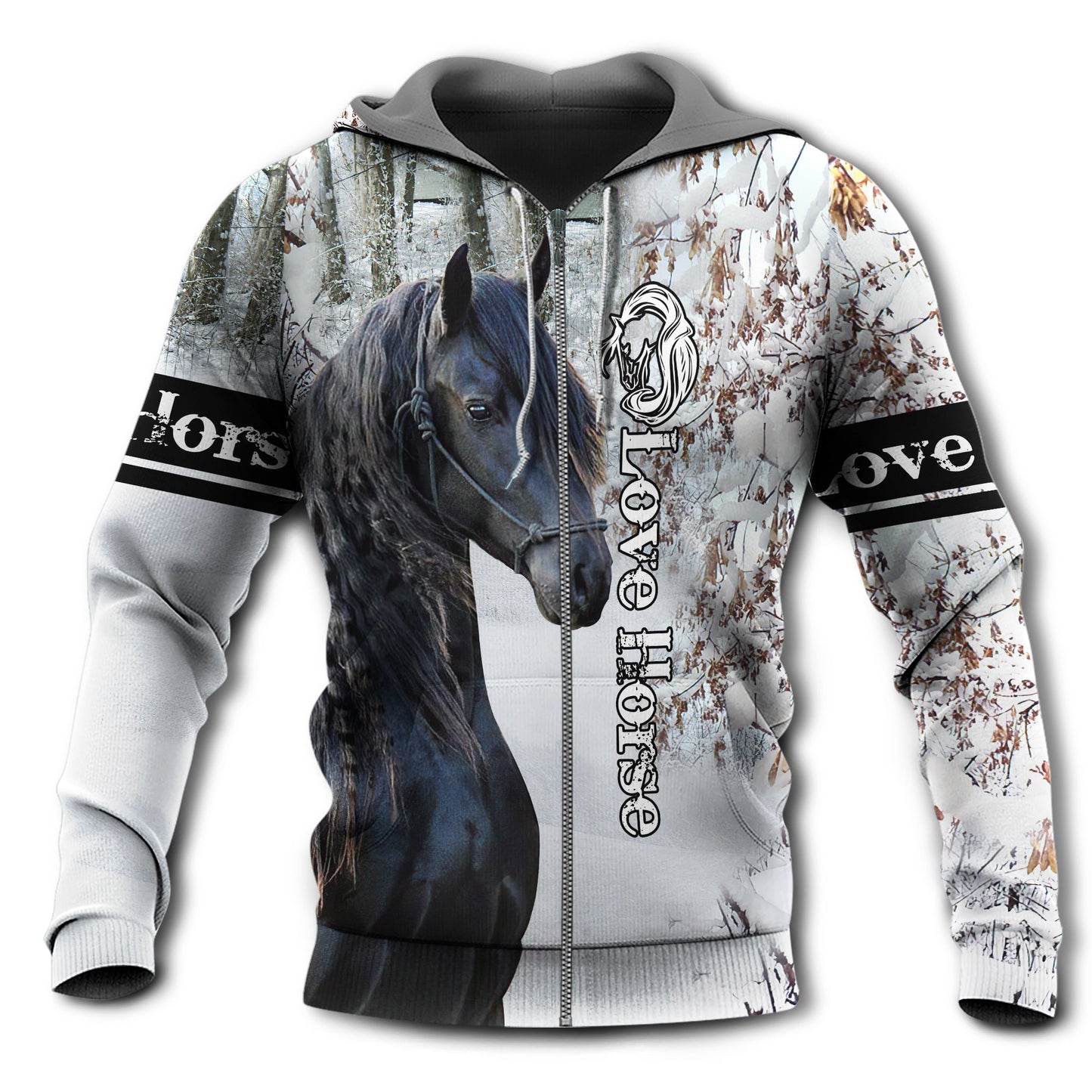 Horse Lover Winter Snow Style - 3D Hoodie