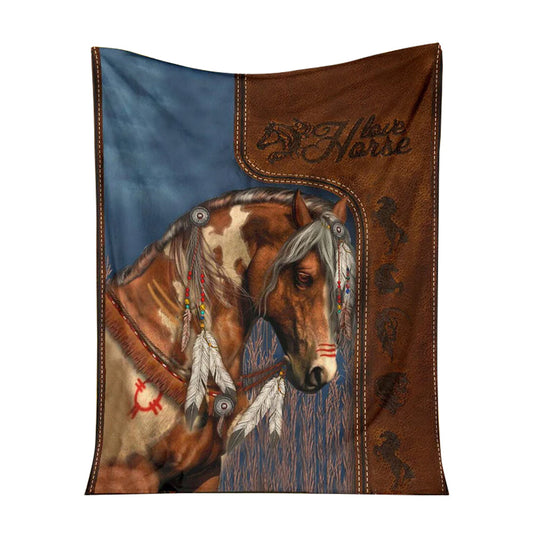 Horse Lovers Horse Pattern 50 x 60 Inch Flannel Blanket For Cozy Bedroom And Sofa Decor
