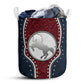 Horse Navy Leather Blue And Red - Laundry Basket - Owls Matrix LTD