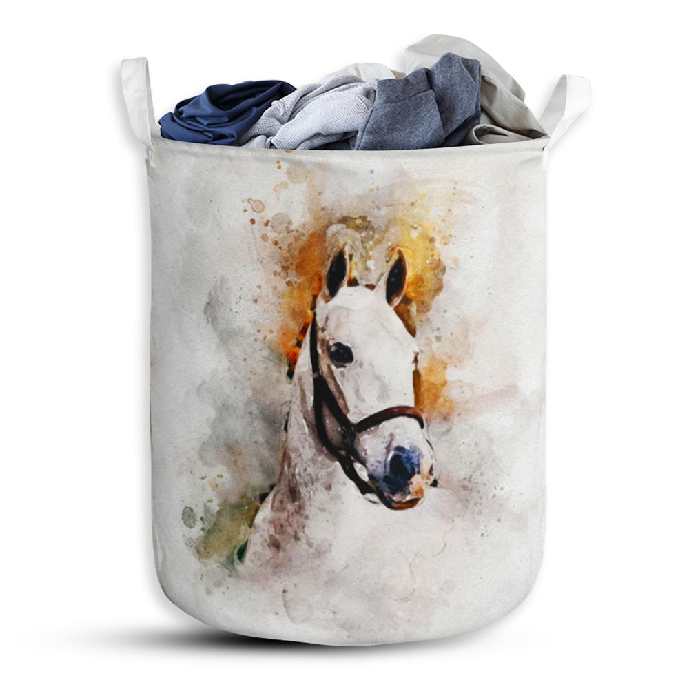 Horse Portrait Pretty Style - Laundry Basket - Owls Matrix LTD