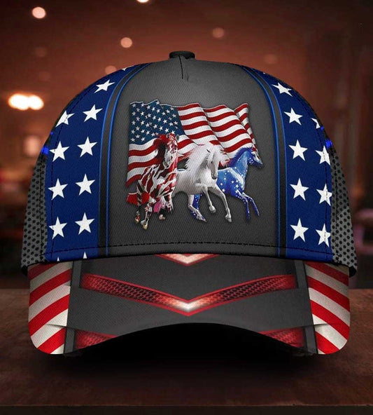 Horse Proud American Patriot Style – Classic Cap