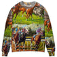 Horse Racing Dont Look Back Style – Sweater - Ugly Christmas Sweater