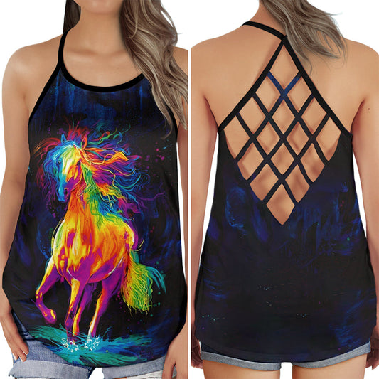 Horse Rainbow Run Colorful Collection – Hollow Tank Top