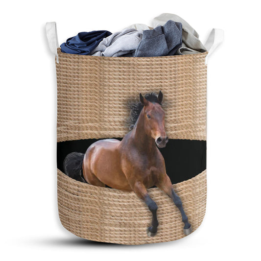 Horse Rope Line Classic - Laundry Basket - Owls Matrix LTD