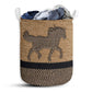 Horse Rope Wallpaper Black And Yellow - Laundry Basket - Owls Matrix LTD