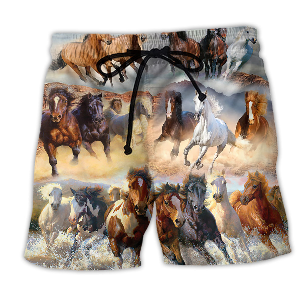 Horse Running Basic Style – Beach Short