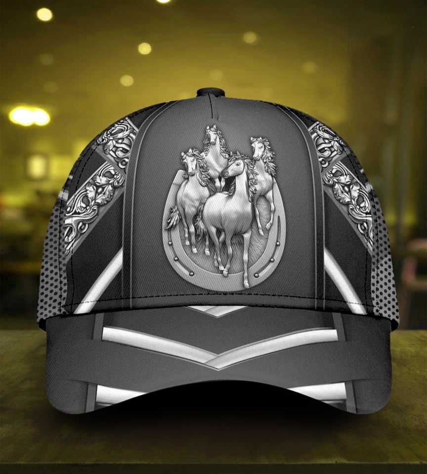 Horse Silver Pattern Elegant Style – Classic Cap