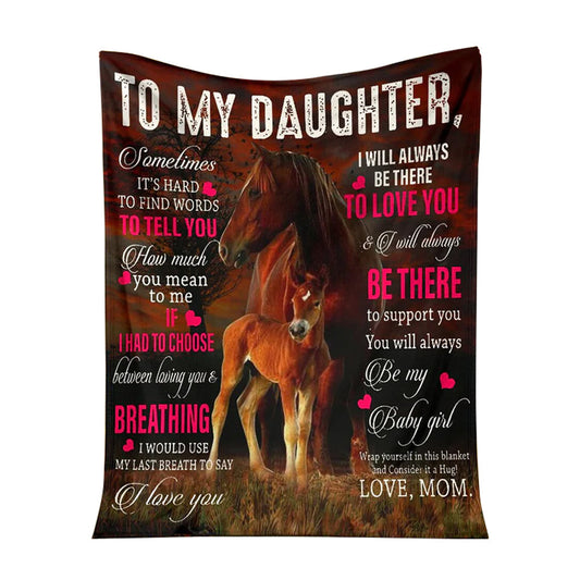 Horse Daughter Gift 50 x 60 Inch Flannel Blanket For Cozy Bedroom And Sofa Decor