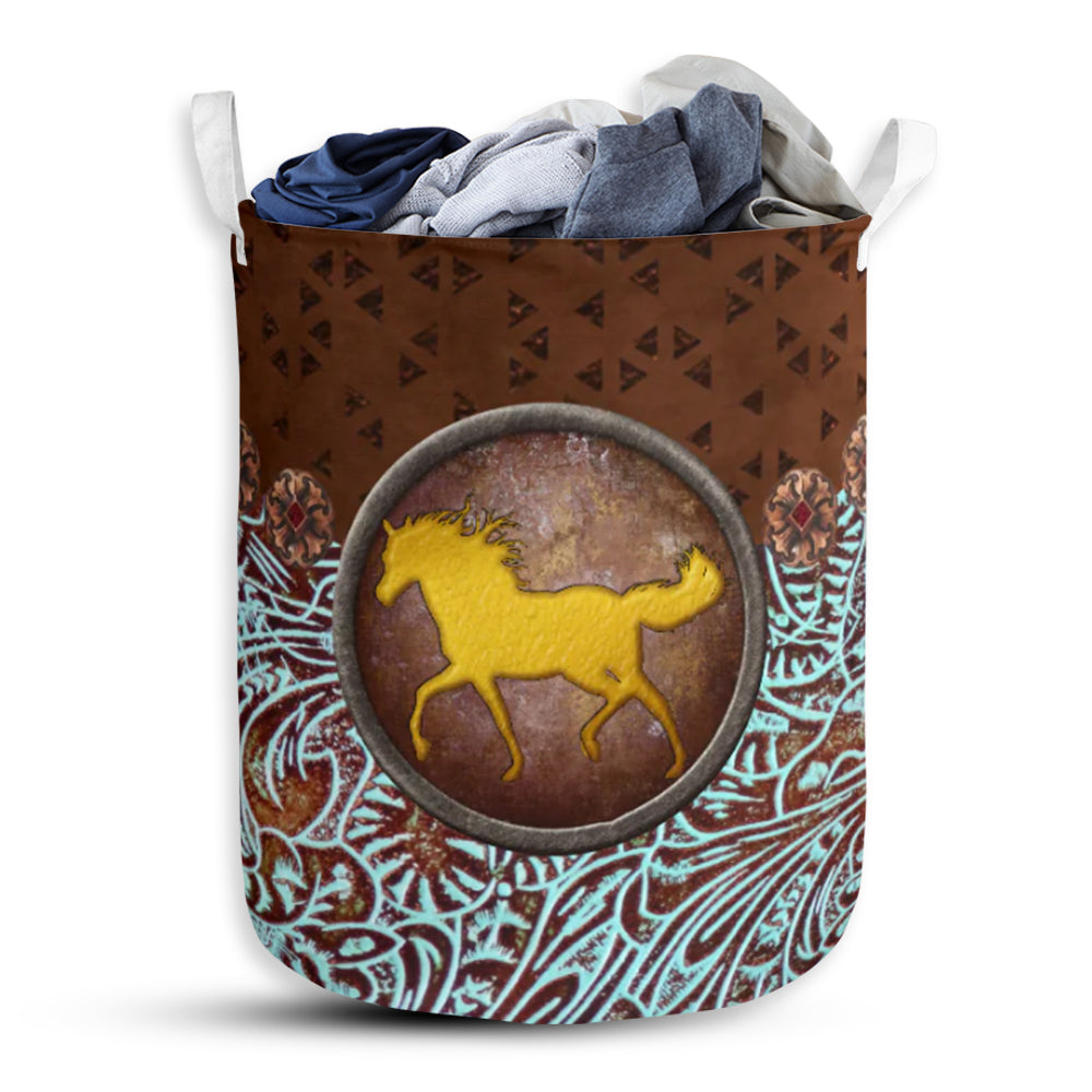 Horse Vignette - Laundry Basket - Owls Matrix LTD