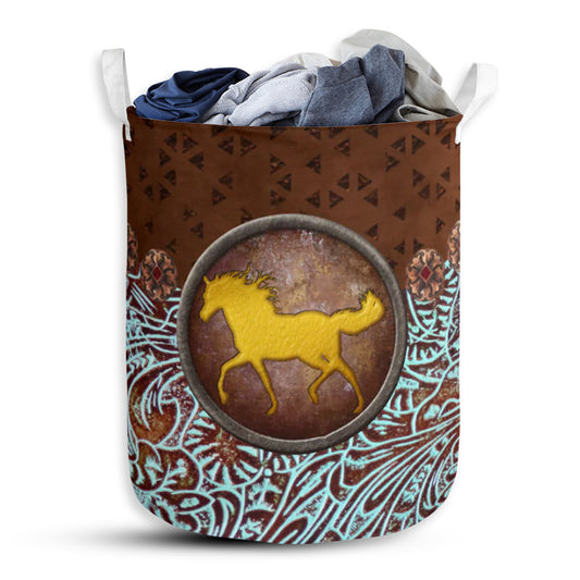 Horse Vignette - Laundry Basket - Owls Matrix LTD
