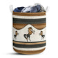 Horse Wood Color - Laundry Basket - Owls Matrix LTD