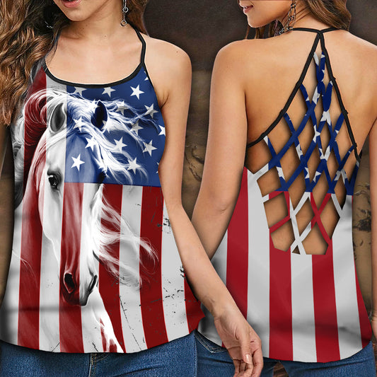 Horse America Patriotic Spirit – Hollow Tank Top