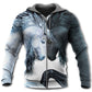 Horse Black And White Style - 3D Hoodie