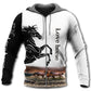 Horse Black White Elegant Style - 3D Hoodie2