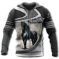 Horse Love Black Horse Style - 3D Hoodie