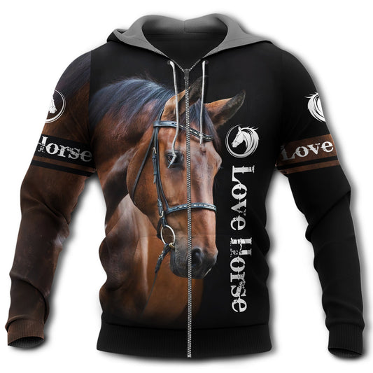 Horse Love Strong Brown Style - 3D Hoodie