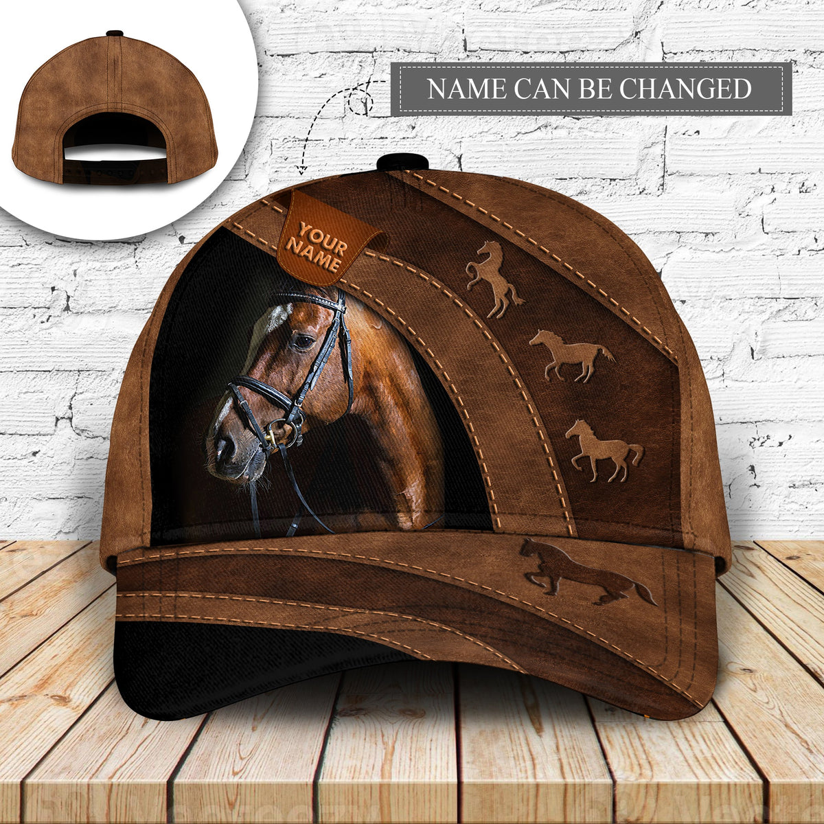 Horse Lover Leather Personalized – Classic Cap