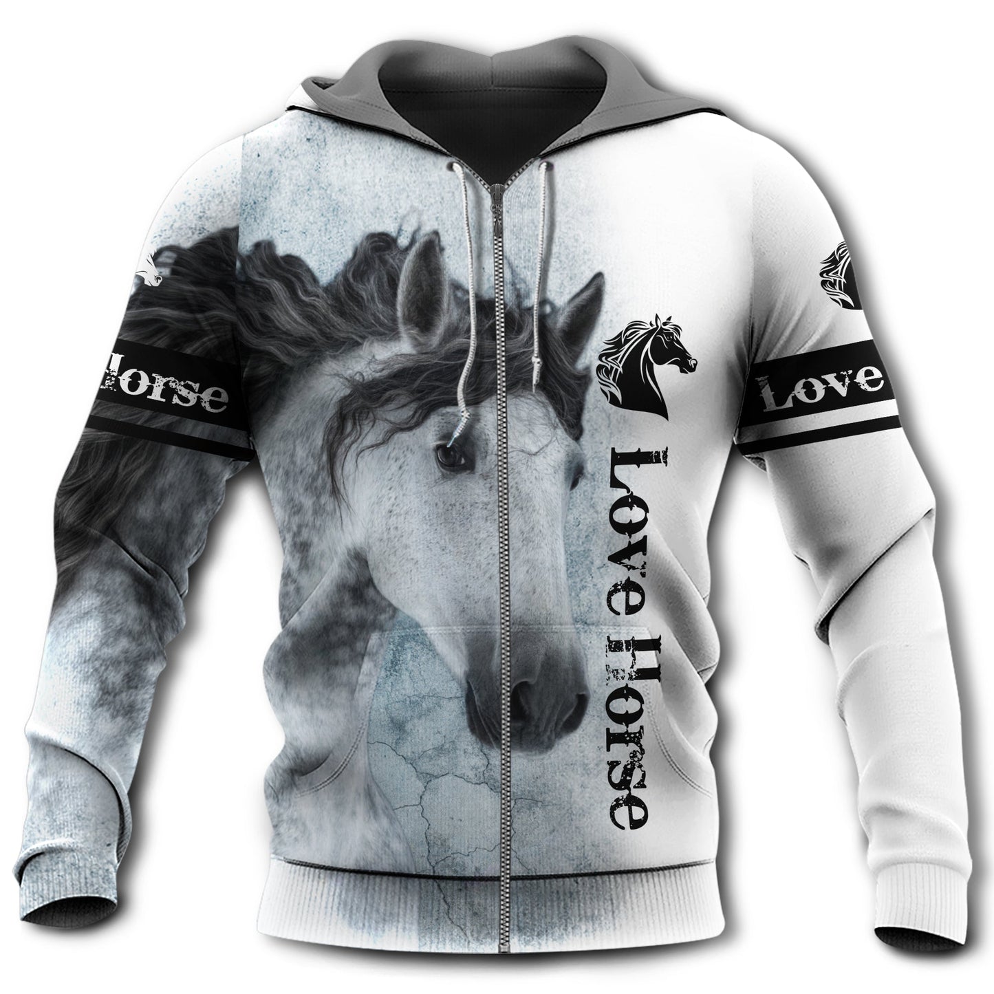 Horse Makes Me Happy Quote - 3D Hoodie2