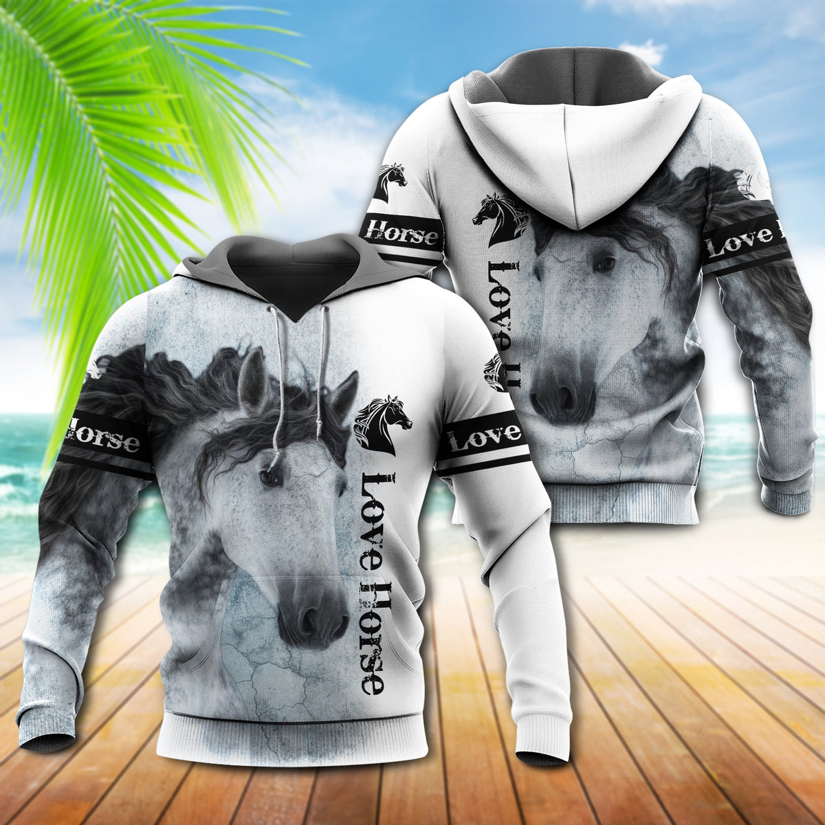 Horse Makes Me Happy Quote - 3D Hoodie3