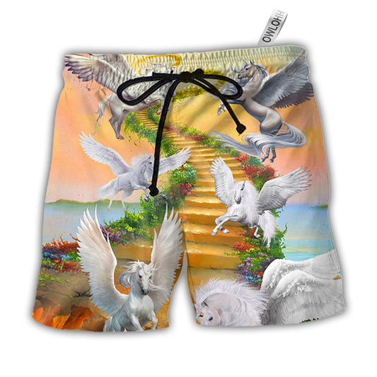 Beach Short / Adults / S Horse Paradise Dream Style - Beach Short - Owls Matrix LTD