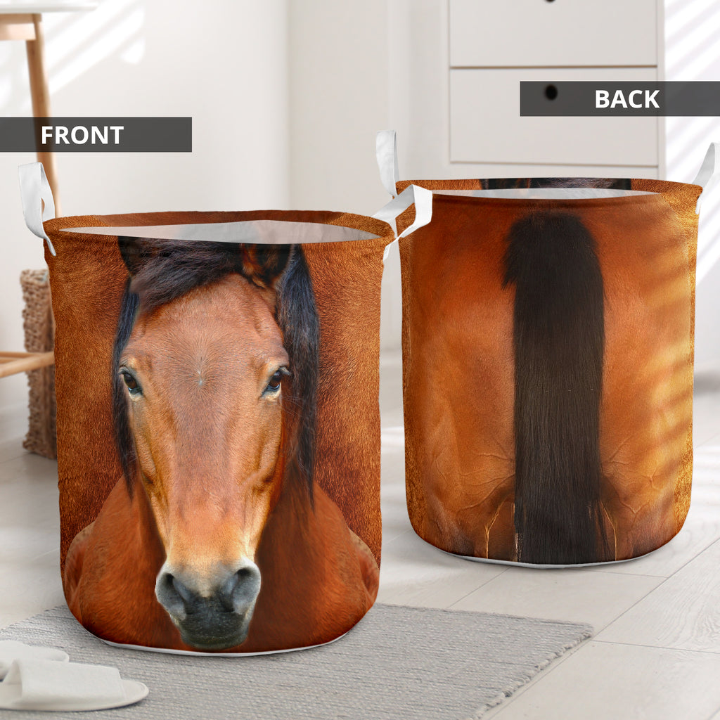 Horse Face And Butt - Laundry Basket - Owls Matrix LTD