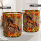 Horse Maple Nice Leaves - Laundry Basket - Owls Matrix LTD