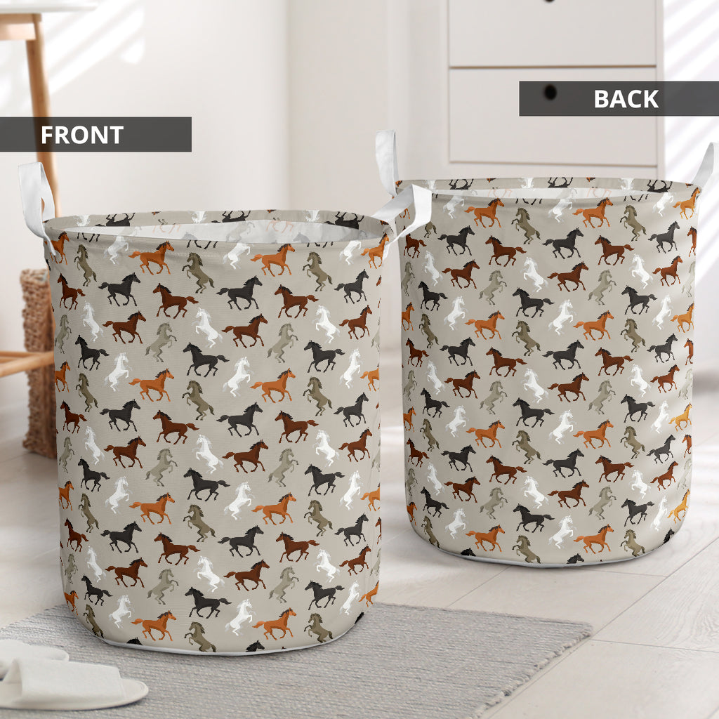 Horse Pattern Cool Style - Laundry Basket - Owls Matrix LTD