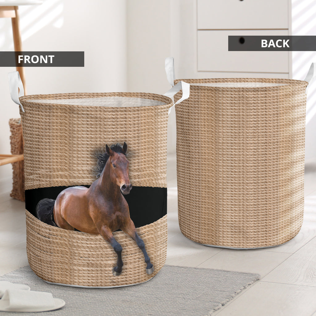 Horse Rope Line Classic - Laundry Basket - Owls Matrix LTD