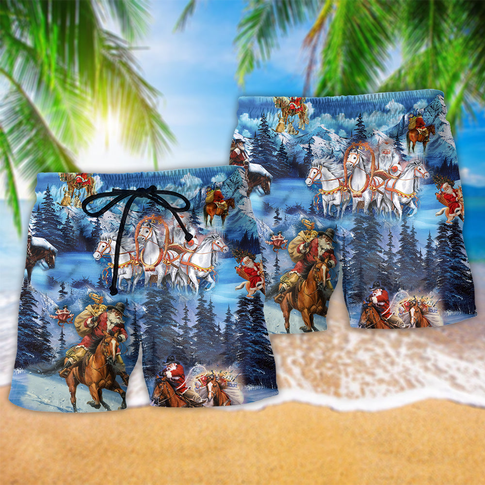 Horse Santa Christmas Cold – Beach Short