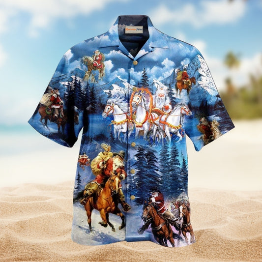 Horses And Santa Love Christmas Limited Edition – Hawaiian Shirt
