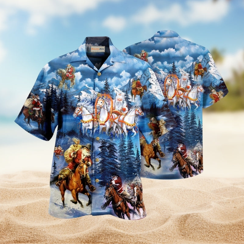 Horses And Santa Love Christmas Limited Edition – Hawaiian Shirt