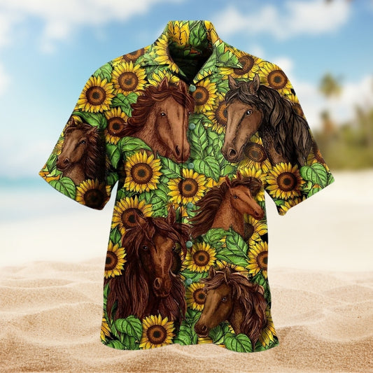 Horses And Sunflowers Limited Edition – Hawaiian Shirt