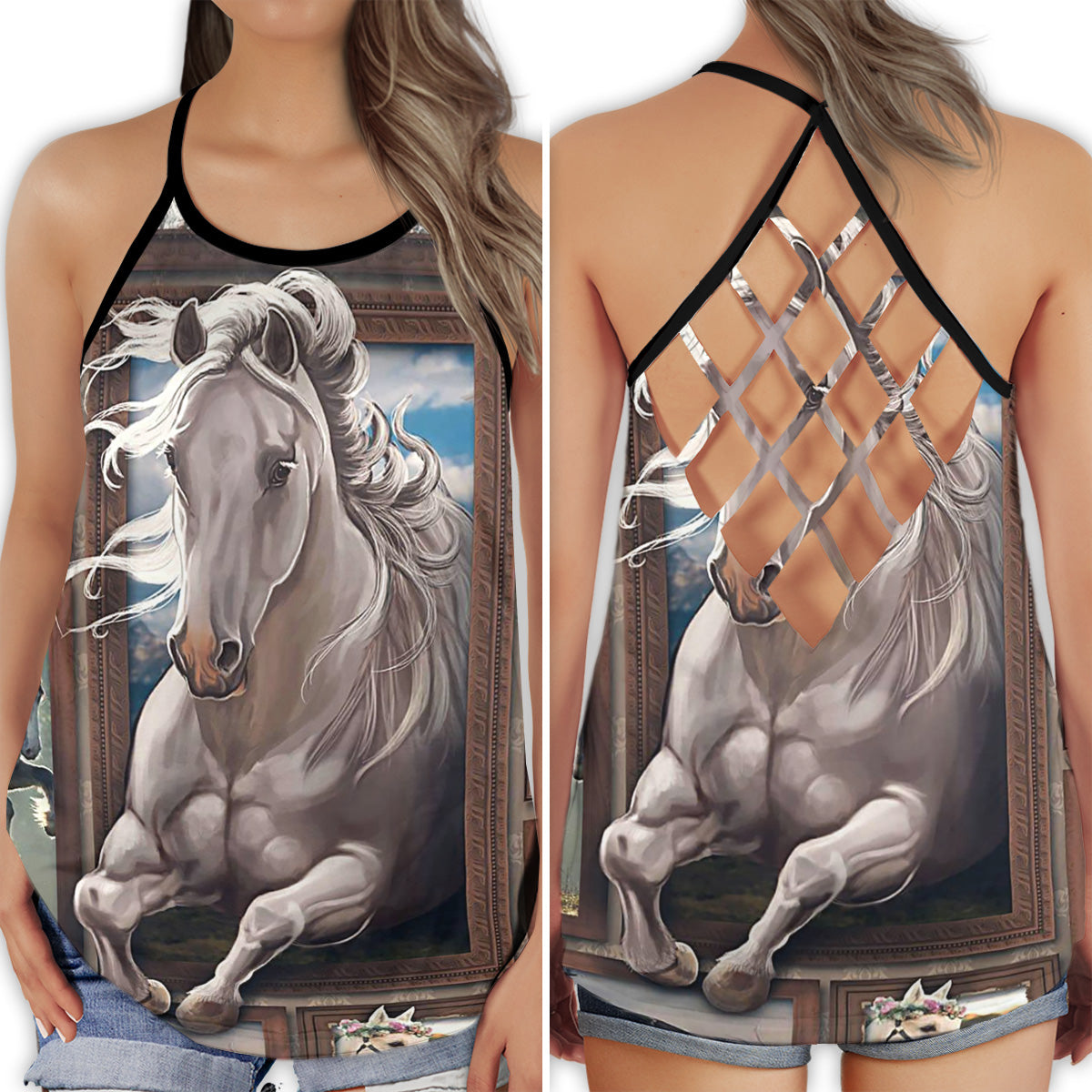 Horse Love Life Strong Spirit - Hollow Tank Top