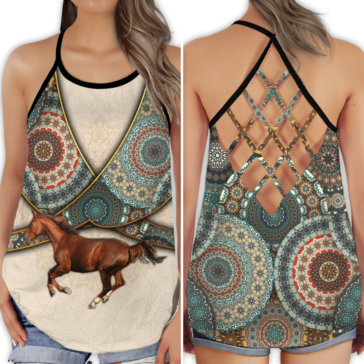 Horse Love Life Mandala Collection – Hollow Tank Top