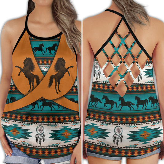 Horse Love Life Pattern Collection – Hollow Tank Top