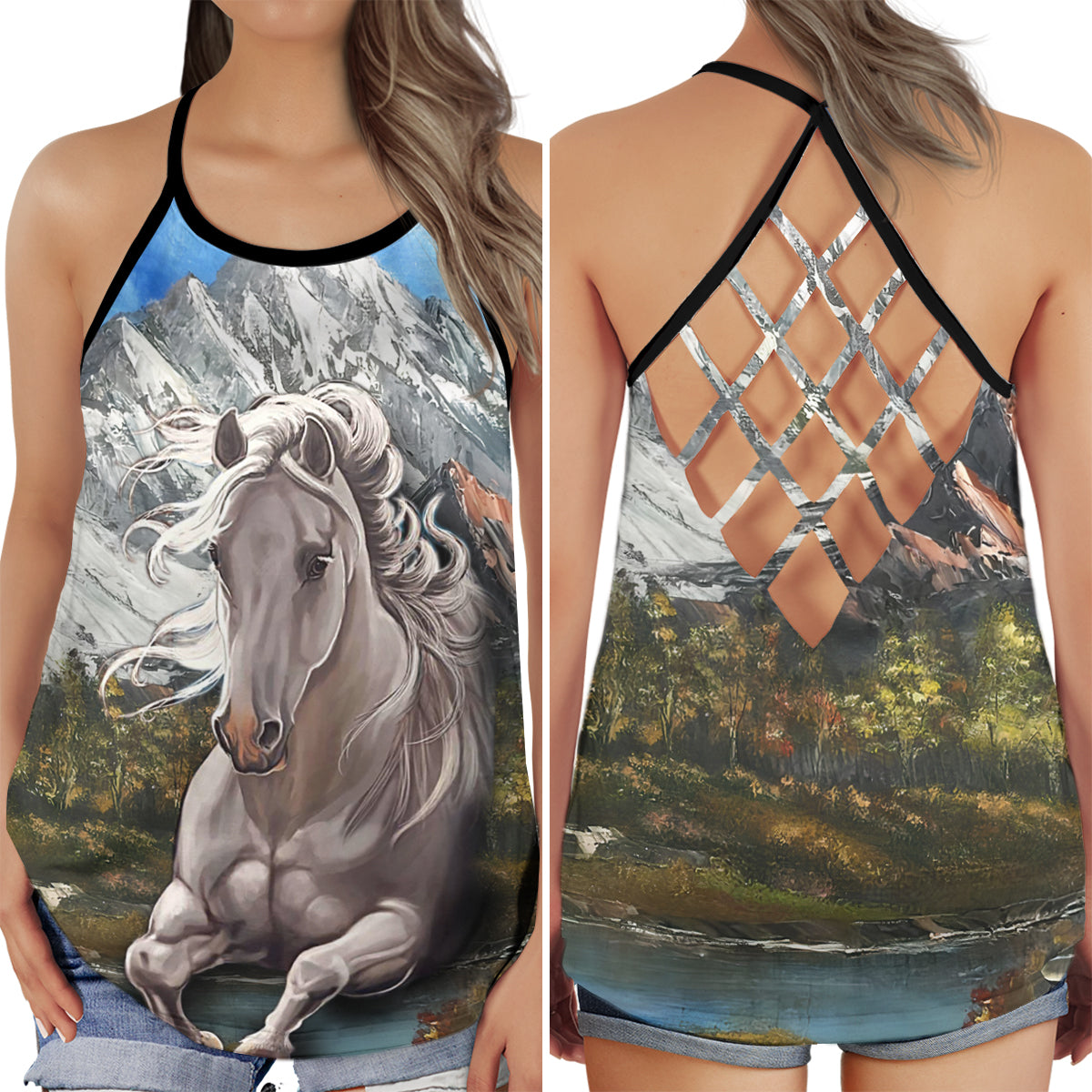 Horse Colorful Life Energy - Hollow Tank Top