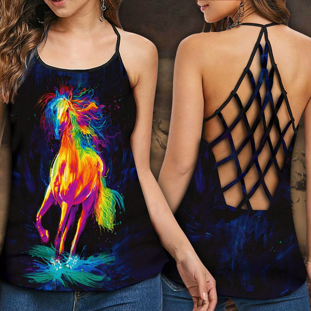 Horse Rainbow Run Away – Hollow Tank Top
