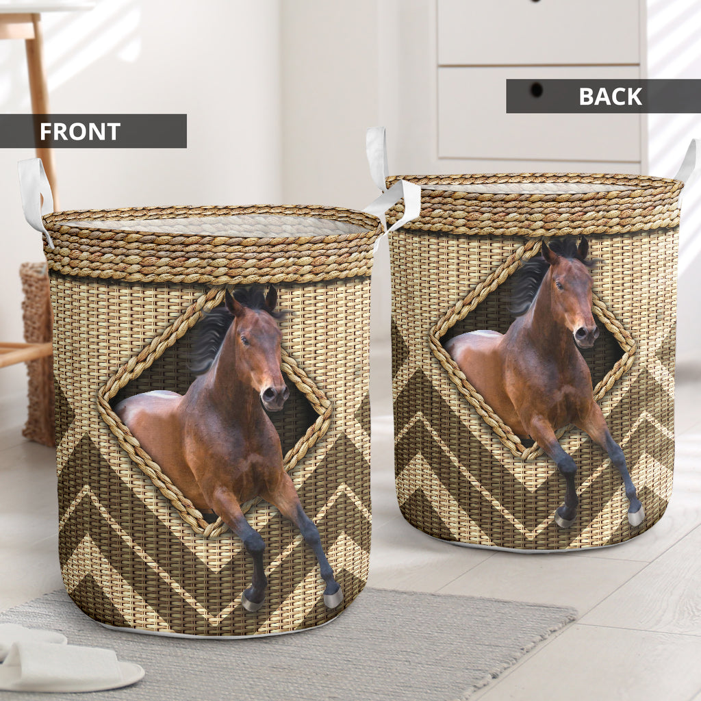 Horse Wickerwork Hole - Laundry Basket - Owls Matrix LTD